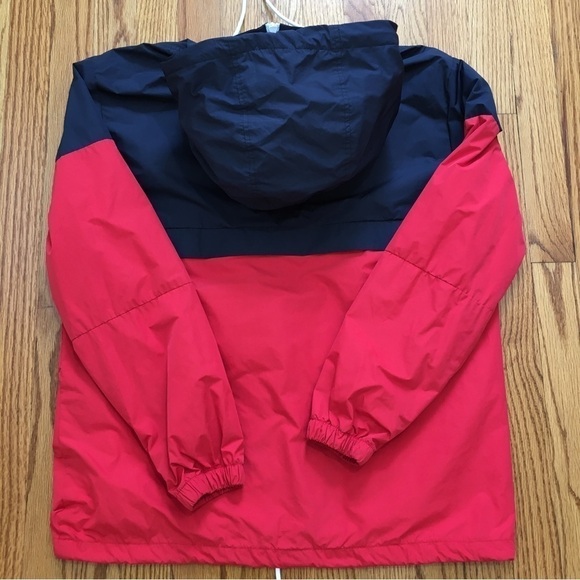 H & M Divided Red Navy blue 1/2 Zip Up pull over Hooded Jacket - Picture 10 of 13